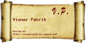 Viener Patrik névjegykártya